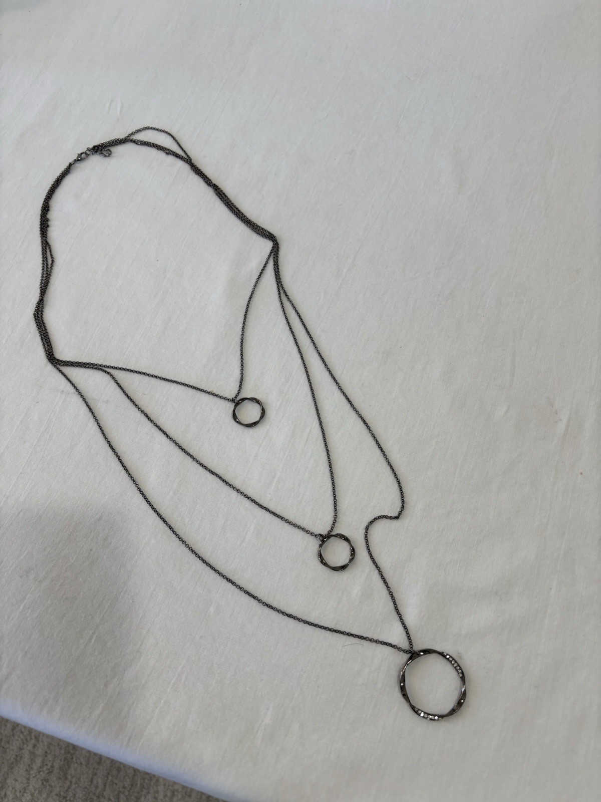 Long Triple Strand Infinity Circle Necklance - image 1