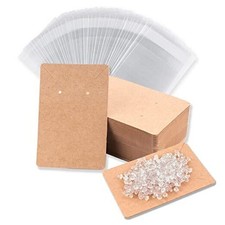Earring Display Cards with 100 Pcs Earring Holder Cards 200 Pcs ZK100-Brown
