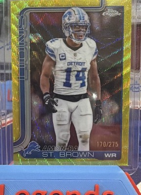 2025 Topps Chrome - Amon-Ra St. Brown #98 Yellow Wave Refractor /275