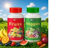 Fruit and Veggies Supplement Ingredients Natural   2 Bottles 180 Total Caps T031