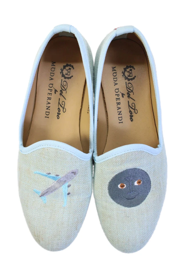 Mocasines Del Toro para Mujer Moda Operandi Sin Cordones Bordados Azul Talla 6 Foto 2 de 4