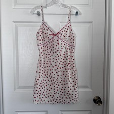 Forever 21 Dress Womens Medium White Red Floral Lace Slip Cami Lined Mini Zipper