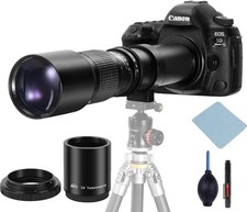 JINTU 500mm f/8 Telephoto Lens Canon EF  2X Converter 1000mm Open Box