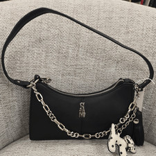 Steve Madden Black Shoulder Handbag with Charm