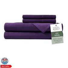 4 Piece Bed Sheet Set King Size, 100 Viscose Derived from Bamboo Sheets Set ...