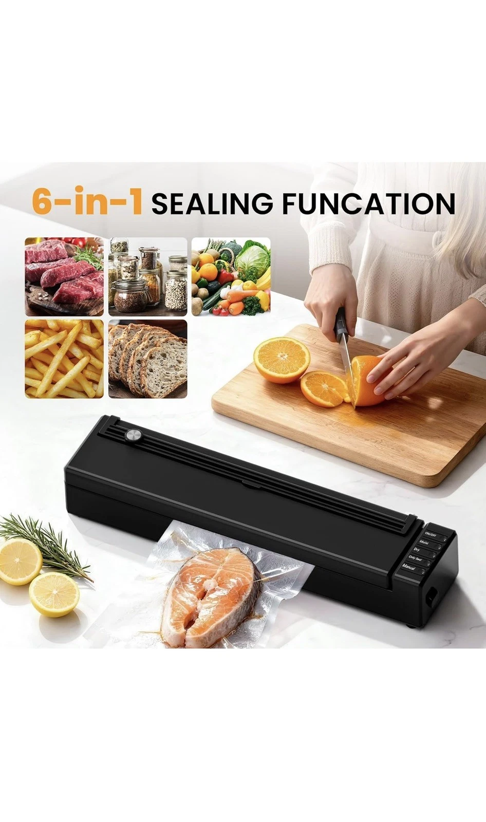 olayks Vacuum Sealer Machine for Food, 60KPA Automatic Food Saver with Dry& M...