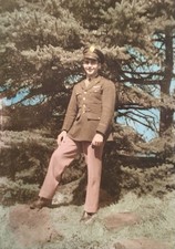 1940s Vintage WW2 Tinted PHOTO US Army Soldier