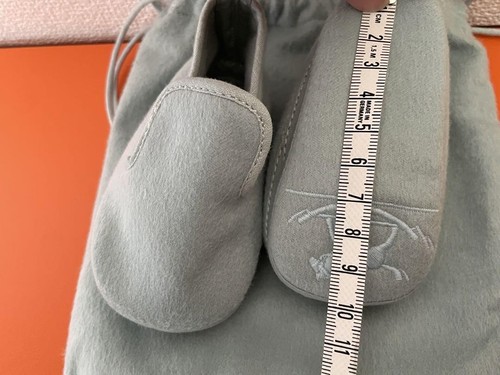 HERMES baby first shoes blue wool angora size 1.5 made in France with store bag - Picture 6 of 7
