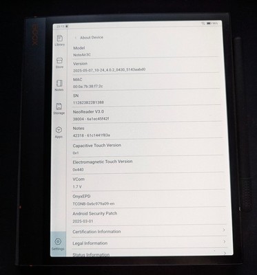 Onyx Boox Note Air 3C 10,2'' E-Ink Tablet 64GB, inkl. orig. magnetischer Hülle