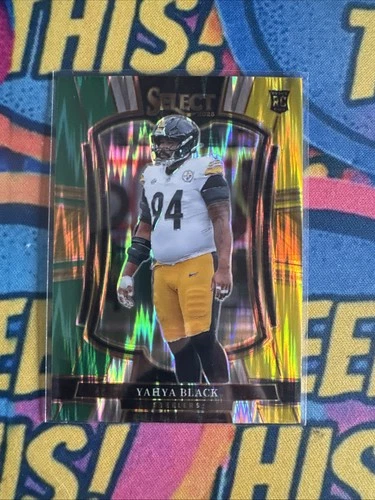 2025 Panini Select Football Green and Yellow Shock Yahya Black #153