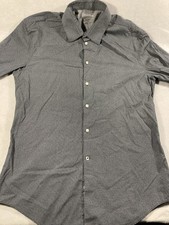 Calvin Klein Extreme Slim Fit Dress Shirt 15.5 34/35 Geometric