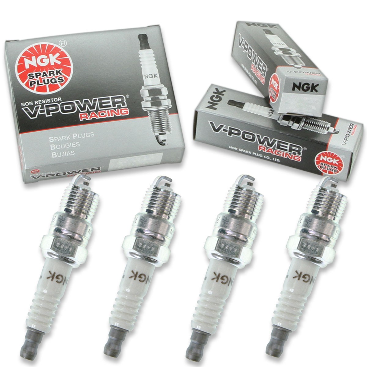 4pcs NGK 5034 V-Power Racing R5674-7 Inboard Marine Spark Plug Tune Up Kit ir