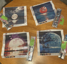 Set Of Four Moon Diamond Painting Kits New