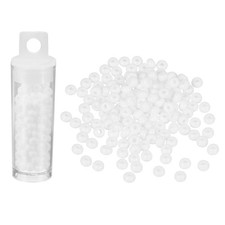 130 Pcs Glass Seed Beads, 4mm Mini Glass Seed Spacer Bead, White