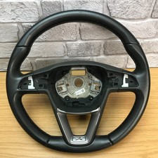Genuine Seat Ateca Xcellence steering wheel 575419091F. Black leather. 2019. 15A
