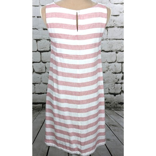 BeachLunchLounge Linen-Blend Striped A-Line Shift Dress Coastal Beach Size Small - Picture 4 of 7