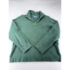 Polo Ralph Lauren Vintage Hunter Green Quarter-Zip Pullover - Large