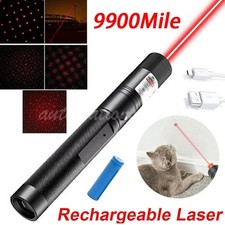 9900Mile Rechargeable Lazer Red Laser Pointer Pen Astronomy Visible Beam Light