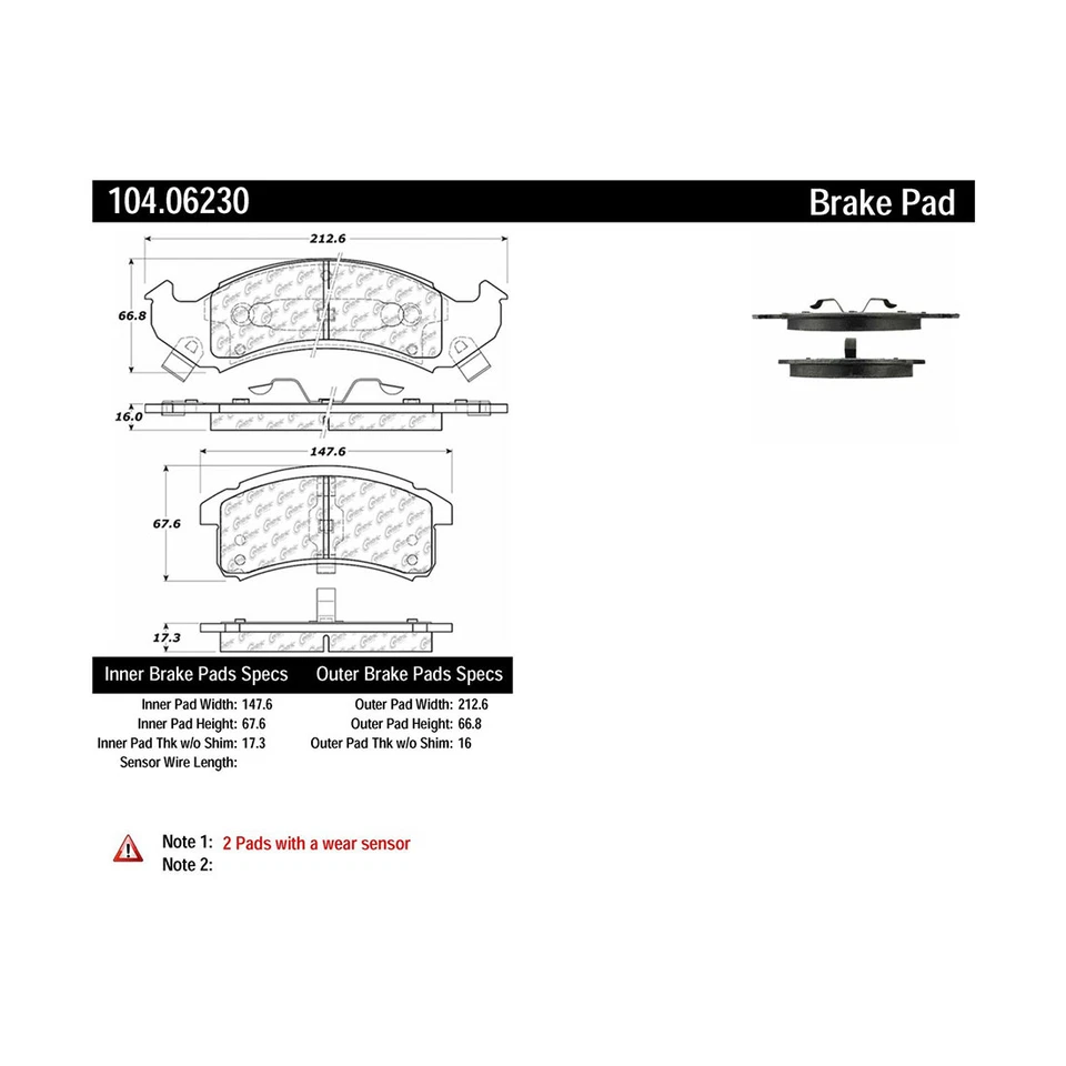 Комплект тормозных колодок 6x подходит для Pontiac Firebird 1994 1995 Pontiac Firebird - Изображение 2 из 4