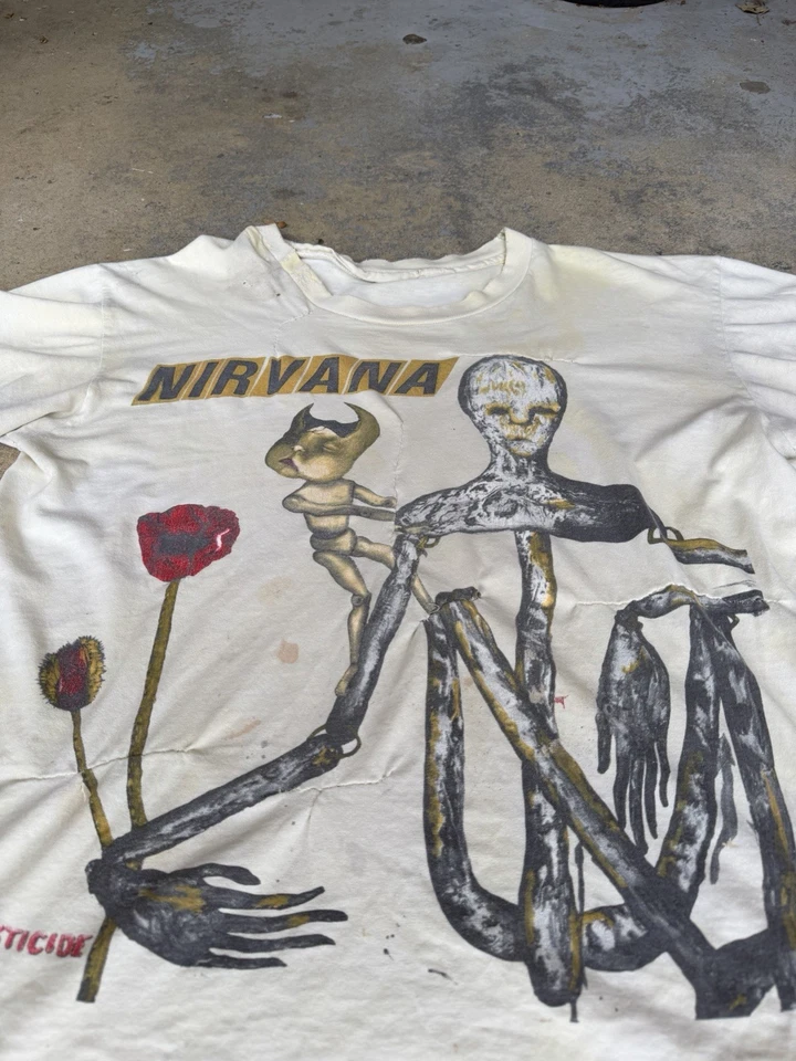 Camiseta de colección 1992 Nirvana Incesticide Kurt Cobain puntada única XL envejecida Foto 3 de 4