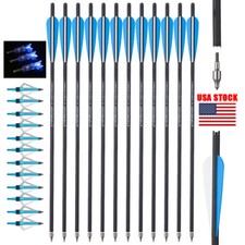 20" Crossbow Bolts Arrows Archery LED Nocks Hunting Broadheads Arrowheads Target