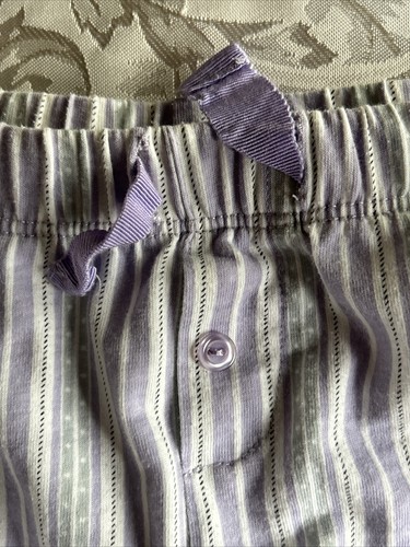 Jockey Lounge Pajama Shorts Purple/Green Stripe Ladies Size XL - Picture 3 of 4