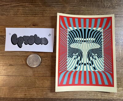 Shepard Fairey Obey Psychedelic Partial Icon Sticker  Andre Has A Posse Paint