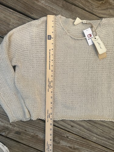 NWT BUCKLE White Crow Size M Tan Sweater / Chunky knit Women’s Top / Autumn - Picture 6 of 7