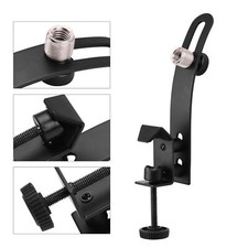 Clamp Drum Shockproof Mic Clip Rim Mount Universal Microphone Holder Black B8P5