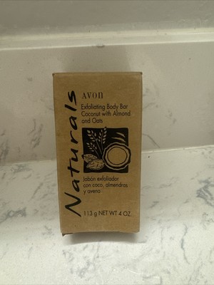 Avon Naturals Soap Exfoliating Body Bar Coconut wit Almond & Oats 4 oz