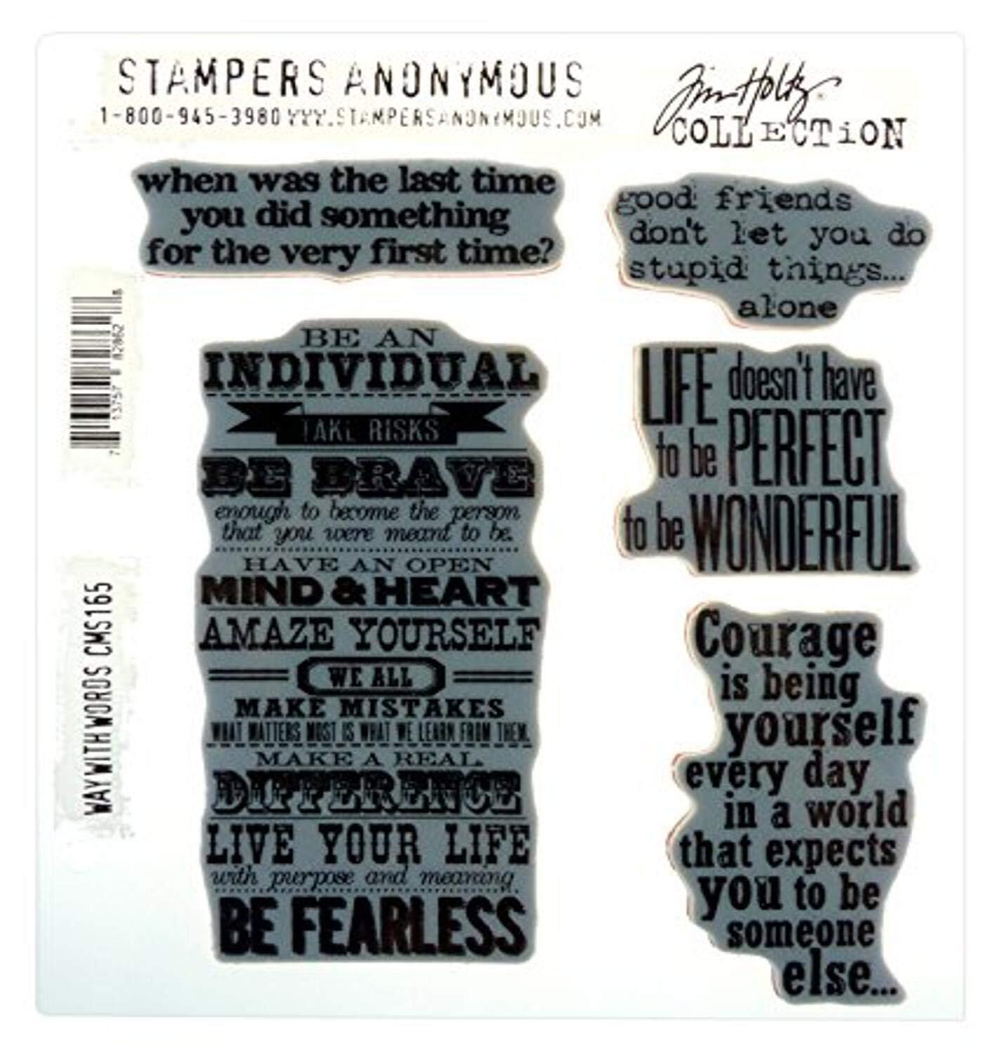 Stampers Anonymous Tim Holtz Cling Rubber Stamp Set, 7 by 8.5-Inch, Way with ...