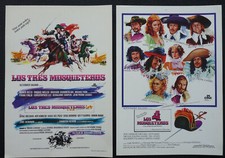 THREE & 4 MUSKETEERS OLIVER REED movie press sheets Spanish 1970s