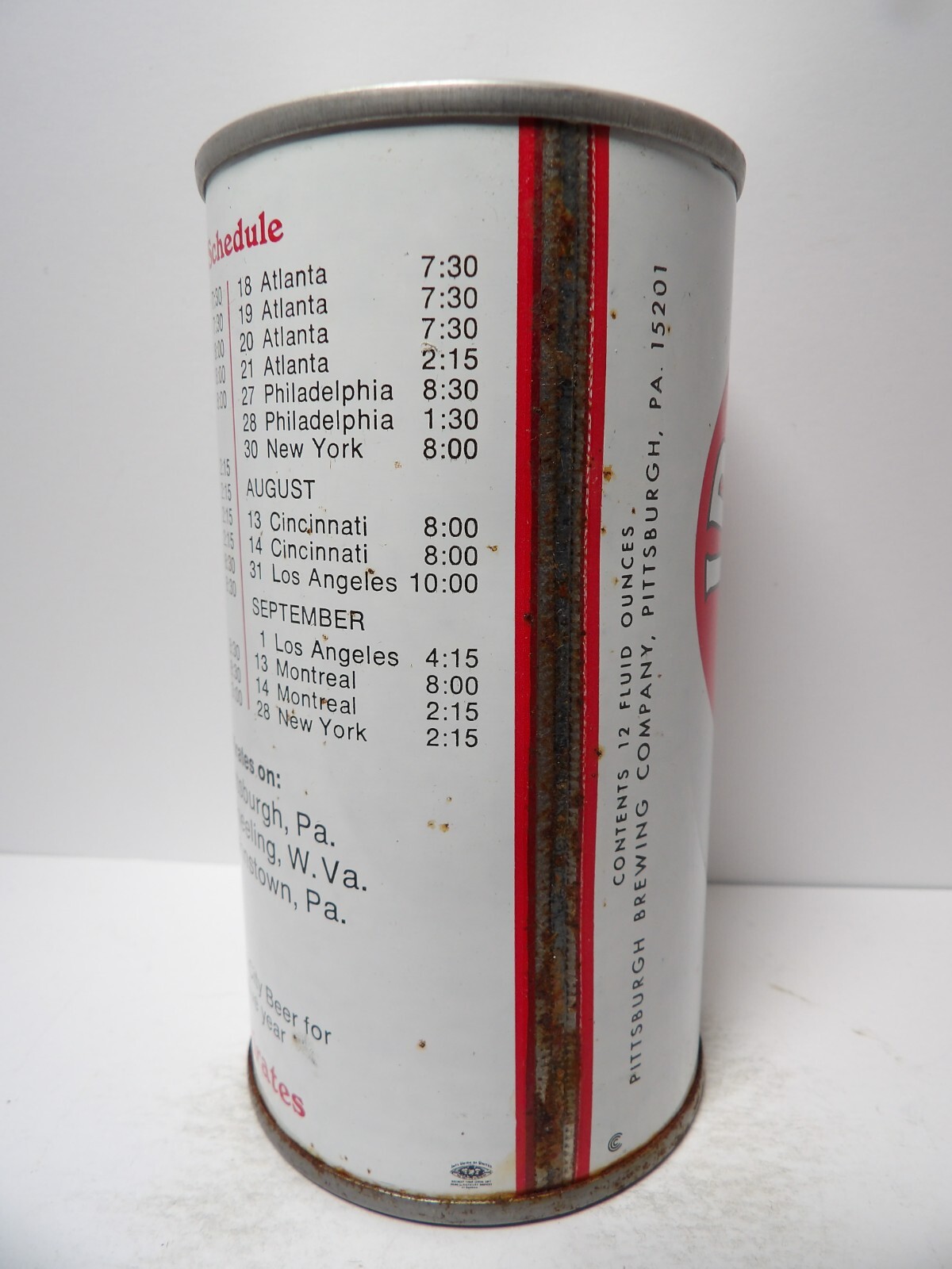 IRON CITY DRINKERS SS. PT BEER CAN 799 PITTSBURGH PIRATES BASEBALL TV