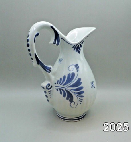 Keramik Kleiner Krug Original Delfts handgemalt Blumendekor 16 cm hoch von Gilde - Bild 2 von 3