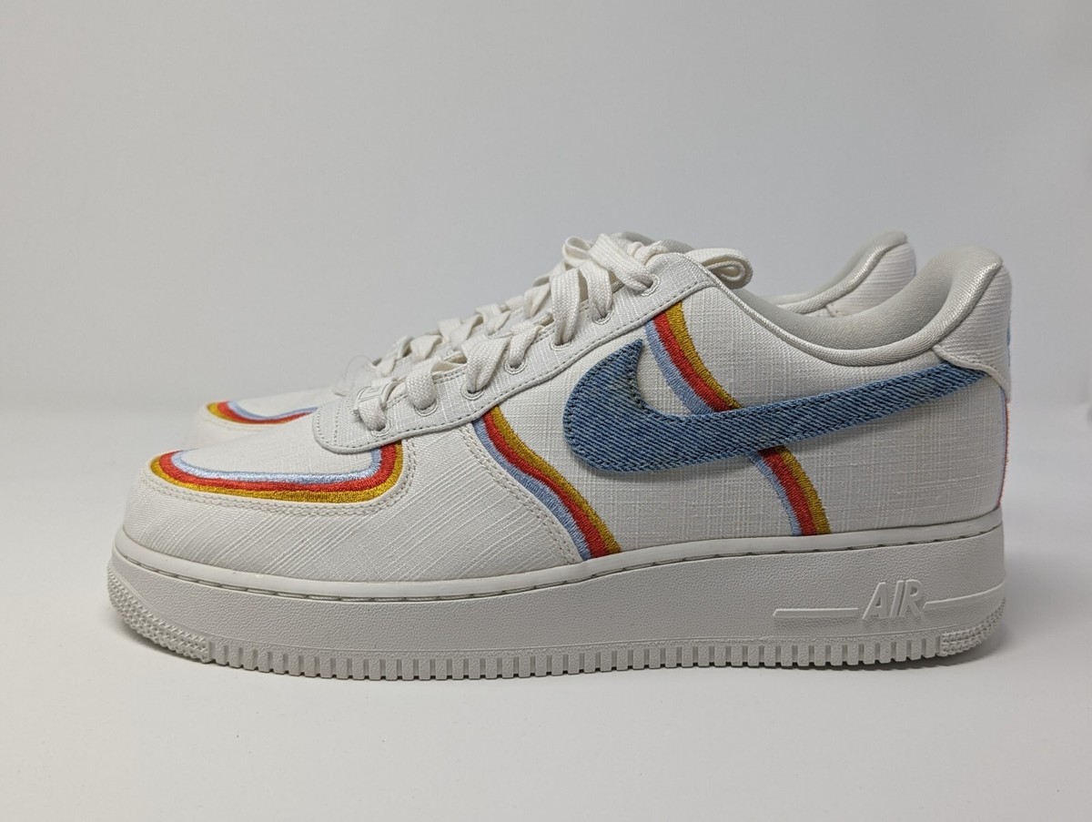 Nike Air Force Low Sail Denim Swoosh Nike Air Force 'Sail Denim Swoosh  Armory Blue' Women's Men 10 DJ4655-133