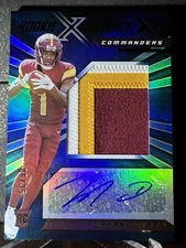 2022 Jahan Dotson Panini XR Rookie Xcellence RPA Blue Auto Patch #RXE-JD 6/35