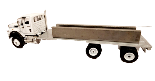 Greenlight / DCP White International Cutom Built 27 Ft Flatbed - Hay - Salvage - Picture 11 of 14