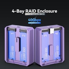 JEYI Thunderbolt 4 bay NVMe Enclosure 40Gbps M.2 SSD ASM2464 Quad Raid USB4