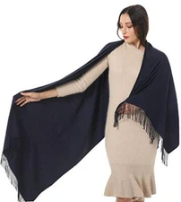 TwoYek Womens Scarf Pashmina Shawls and Wraps for Evening Dress Wedding Navy