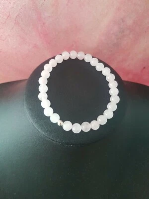 Bracelet en Quartz Rose Perle de 6 mm 18 cm - Photo 1/2
