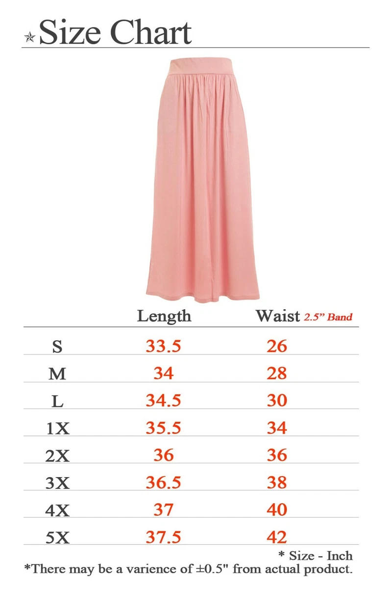 Long top skirt measurements