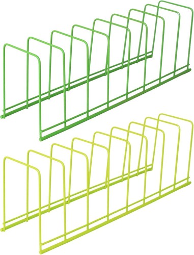 Pot Lid Organizer Rack for Cabinet, 2 PCS Stainless Steel Metal Wire Green