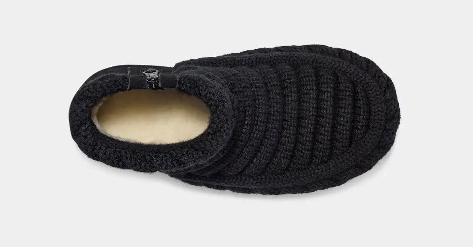 New NIB Ugg Classic Mini Chunky Knit Short Cardy Black Womens Sweater Boots RARE image 4