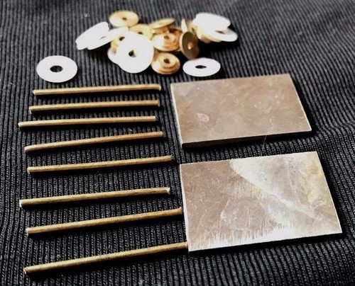 Hardware de fabricación de mango de afeitar 2 cuñas de acero 12 collares de latón y lavadoras 8 pines - Imagen 3 de 3