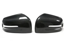 Gloss Real Dry Carbon Fiber Side Mirror Cap Cover Fits 11-19 W166 ML350 GLE350