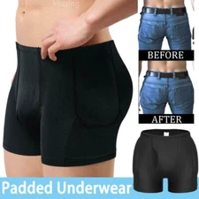 Mens FAKE ASS Hip Enhancer Brief Padded Underwear Butt Lifter Boxer Body Shaper/