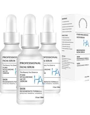 2.3% Hyaluronic Acid Anti-aging Serum for Face 100% Pure Medical Formula 3Pk