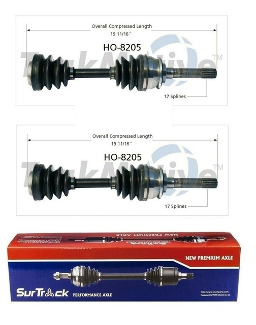 For Honda Passport Isuzu 4WD 9802 Pair of Front CV Axle Shafts