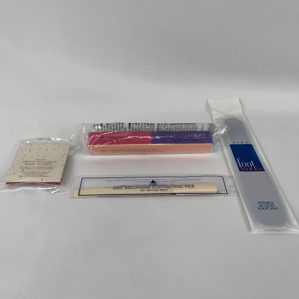 Avon Emery Board Vintage LOT Nail Foot File Double Action Shaper Pretty Portable - Image 2 of 4