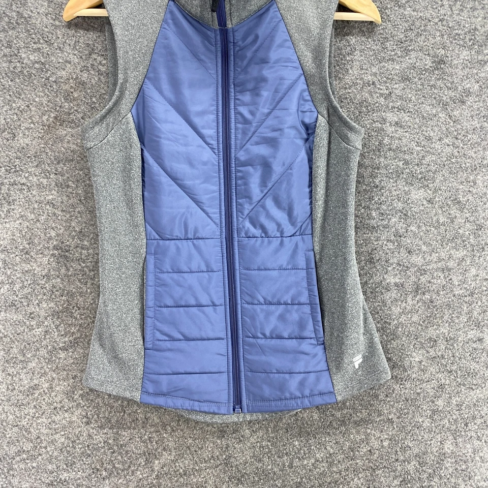 Chaleco Fila Mujer XS Gris Cuello Alto Cremallera Completa Forrado Sin Mangas Bolsillos Transpirable Foto 4 de 4